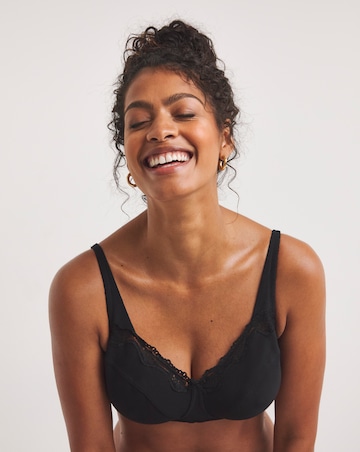 Pretty Secrets (2 Pack) Full Cup Non Wired Bras (B-G) Black/Black