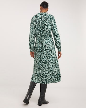 Midi Shirt Dress With Quarter Front Zip