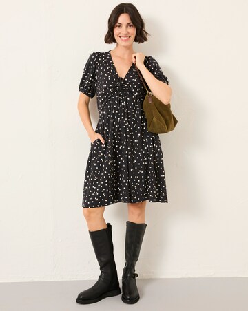 FatFace Nell Polka Dot Jersey Midi Dress