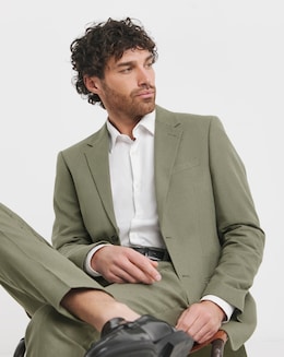 Regular Fit Linen Blend Suit Jacket