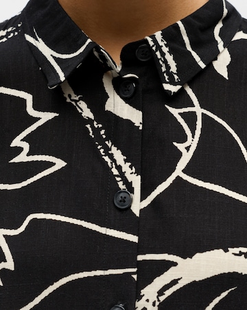 OBJECT Linen Blend Printed Shirt