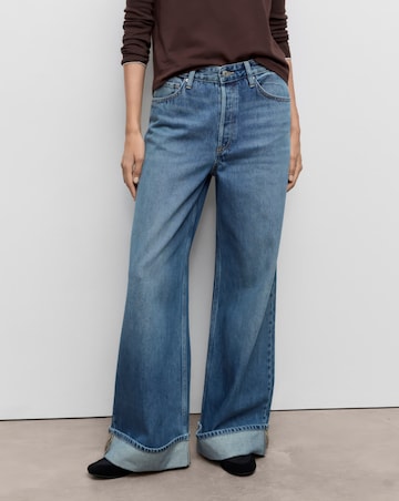 MANGO WIDE LEG TURNED HEM JEANS