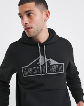 Snowdonia Black Overhead Graphic Hoodie