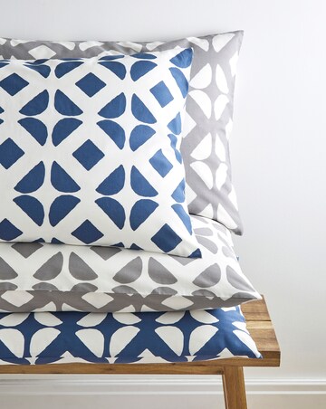 Gray & Osbourn Arran Tile Print Duvet Set Grey