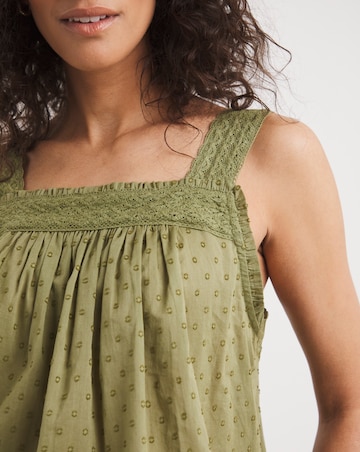 Khaki Lace Insert Vest