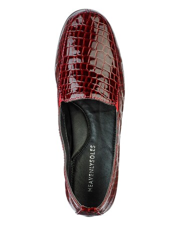 Heavenly Soles Flexible Sole Slip On Shoes Wide E Fit