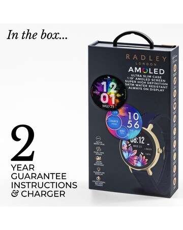 Radley Series 28 AMOLED Leather Strap Watch - Ink