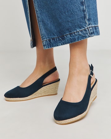 Miami Wedge Espadrille Slingback Sandals - Extra Wide Fit (EEE)