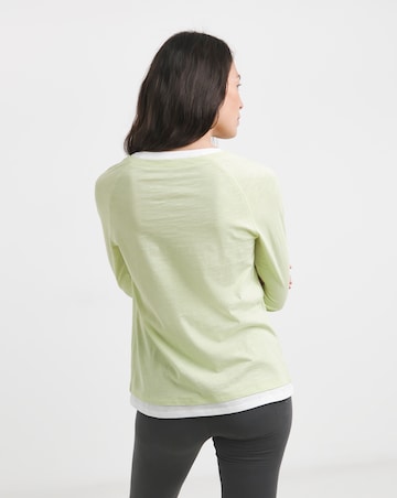 Crew Neck Long Sleeve Layered T-Shirt