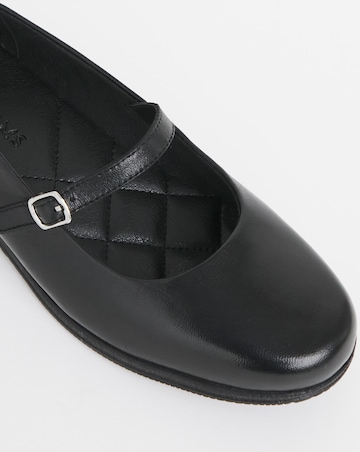 Heavenly Soles Annette Mary Jane Flat Leather Ballerina - Wide Fit (E)