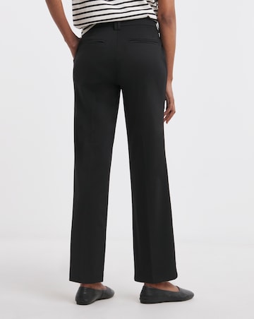 Black Tailored Jersey Straight Leg Trousers