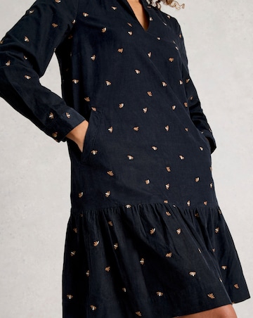 White Stuff Daria Cord Embroidered Dress