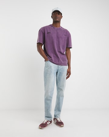 Oversized Acid Wash Embroidered T-Shirt