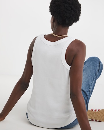 Pure Cotton White Racer Vest