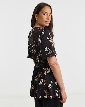 Angel Sleeve Button Front Longline Top