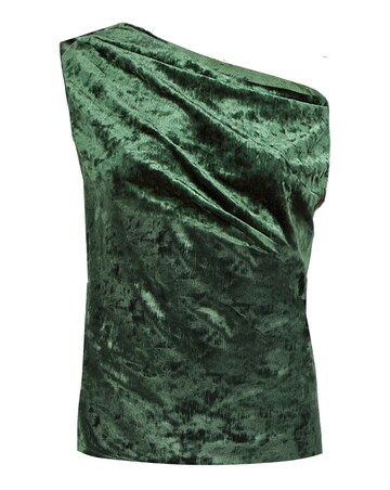 Ro&Zo Ripple velvet One Shoulder Top