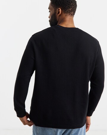 Jack & Jones Textured Henley - Black