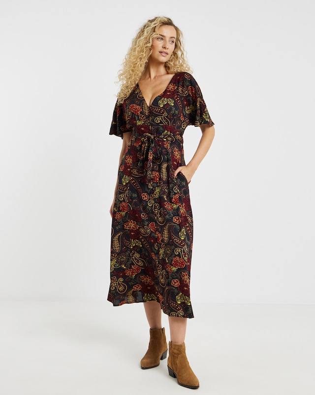 joe browns butterfly dress Joe Browns Butterfly Dreamer Boho Maxi Dress - Black