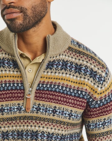 Joe Browns 1/4 Zip Fairisle Jumper