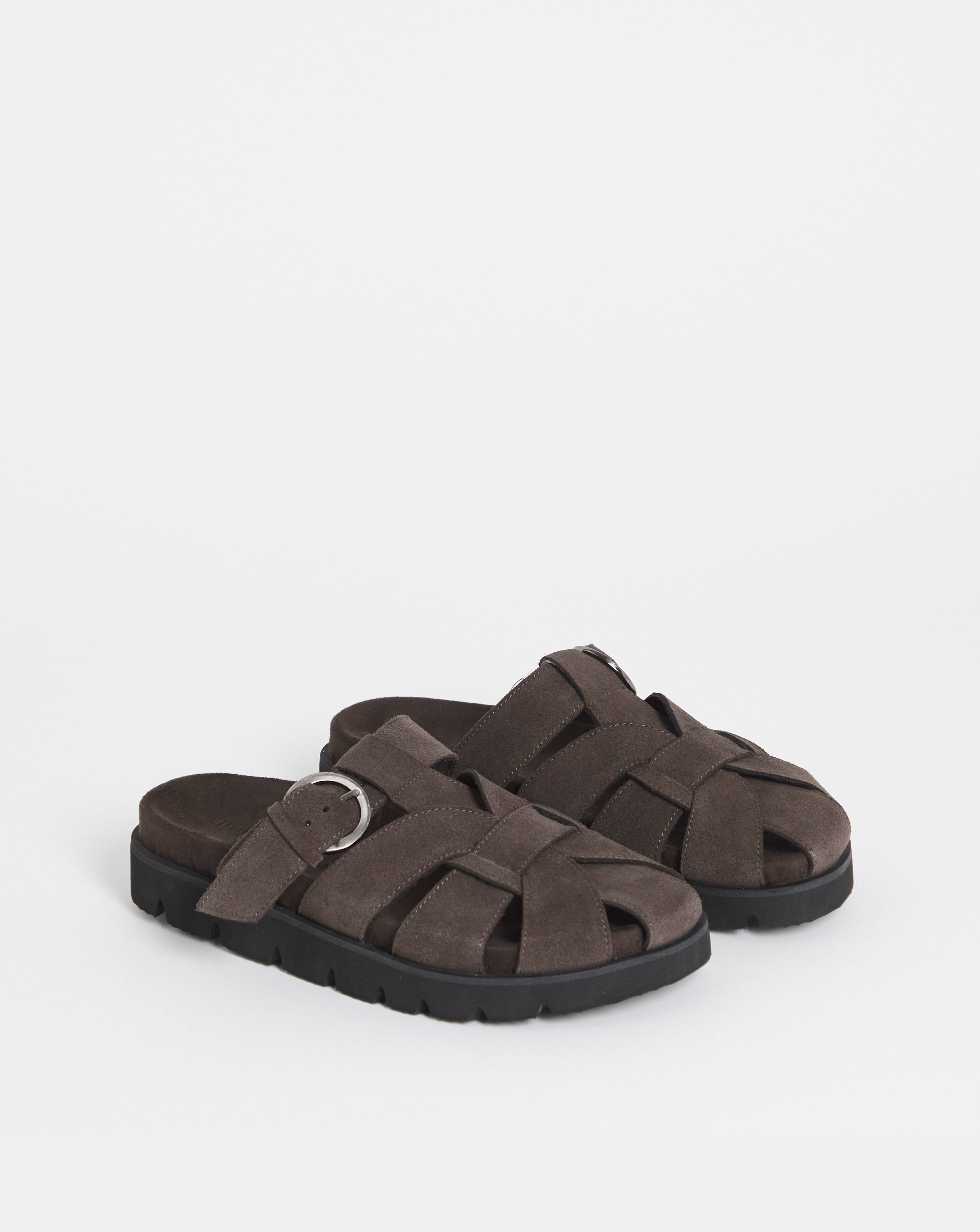 Aziza Suede Woven Closed Toe Mule Shoes - Extra Wide Fit (EEE