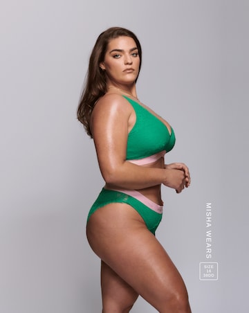 Lemonade Dolls Synergy Lace Mid Rise Knicker Emerald/Pink