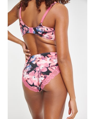 Pretty Secrets (2 Pack) Adrianne Midi Brief Knickers Floral/Black