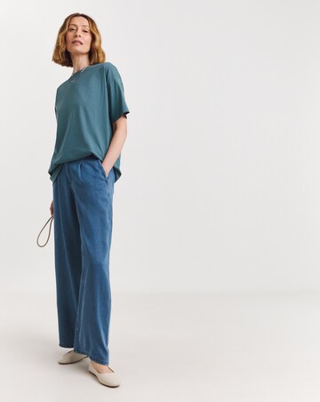 Indigo Dropped Shoulder Oversized T-Shirt