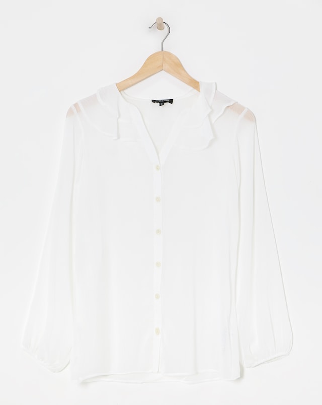 Chiffon Frill Neck Blouse