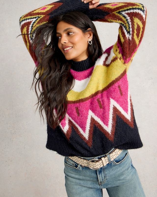 White Stuff Alice Abstract Jumper
