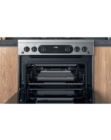 Hotpoint HDM67G0CCX/UK Gas Double Cooker - Stainless Steel