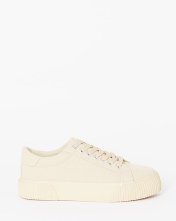 Sicilly Canvas Trainers Chunky Ribbed Sole - Wide Fit (E)