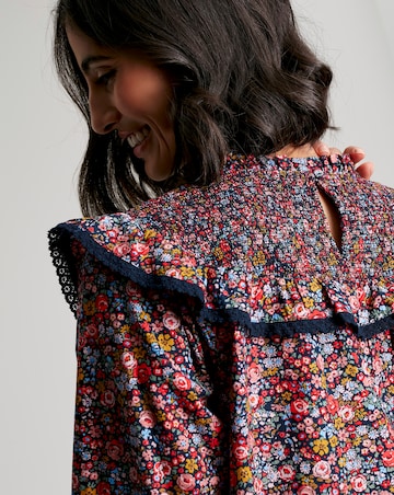 Joules Curved Yoke Top With frill