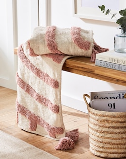 Modern Earth Blush Tufted Circles Throw