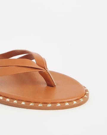 Poppy Two Strap Toe Post Classic Flat Sandals Extra Wide EEE Fit Simply Comfort