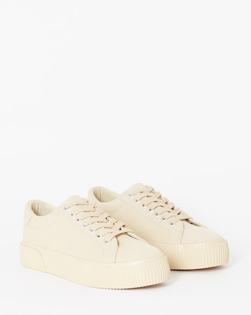 Sicilly Canvas Trainers Chunky Ribbed Sole - Wide Fit (E)
