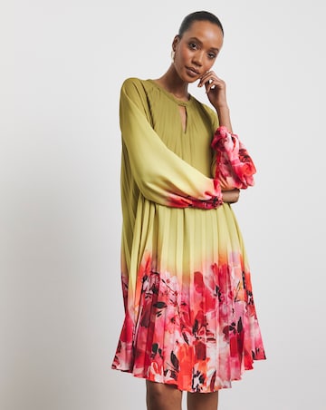 Joanna Hope Ombre Pleated Shift Dress