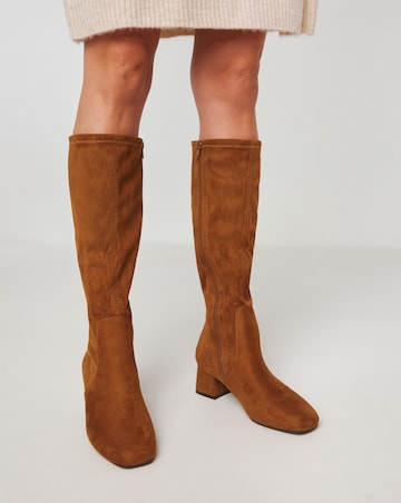 Demi Knee Kigh Heeled Boot - Wide Fit (E) & Standard/Curvy Calf