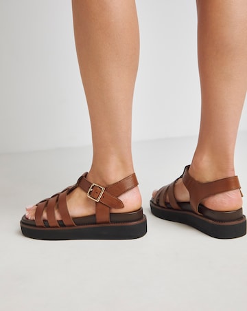 Blanca Leather Fisherman Sandal - Wide Fit (E)