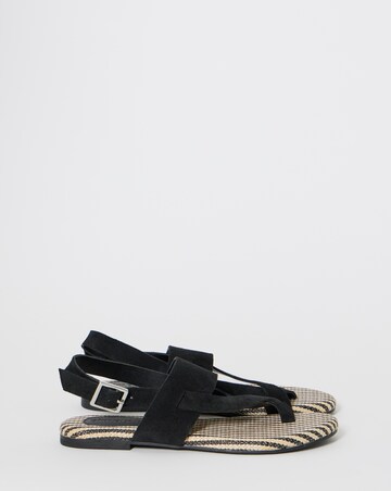 Catalina Suede Toe Post Sandals - Wide Fit (E)