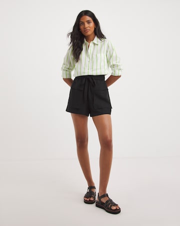 Green Stripe Linen Essential Shirt