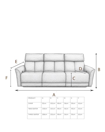 Aspire Ashford Fabric Recliner 3 Seater