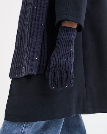 Sequin Detail Scarf, Hat & Glove Set