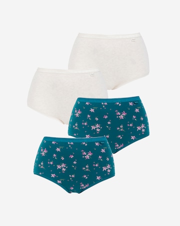 Slimma (4 Pack) Cotton Full Fit Knickers Floral
