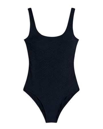 Chelsea Peers Jacquard Shell Scoopback Swimsuit Black