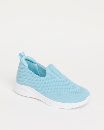 Cushion Walk Denim Arch Support Slip On Trainers -Wide Fit (E)