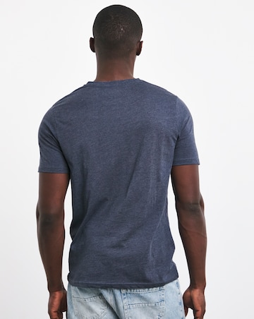 Pure Cotton V Neck T-Shirt Long- Denim Marl