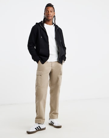 Full Zip Hoodie Long- Black