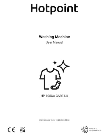 Hotpoint HP 105GA CARE UK Fabric Care Washing Machine - Grey + Installation