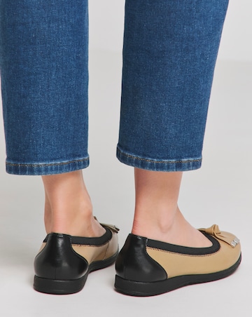 Heavenly Soles Mallory Elasticated Topline Ballerina Extra Wide EEE Fit