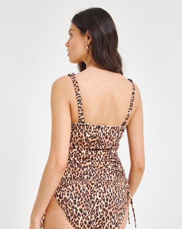 Simply Be Leopard Print Bandeau Tankini Top